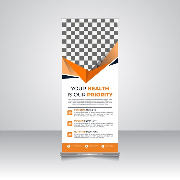 un cartel para su salud está en un fondo gris