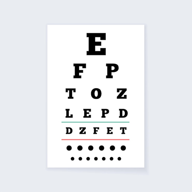 Vector el cartel de la tabla ocular