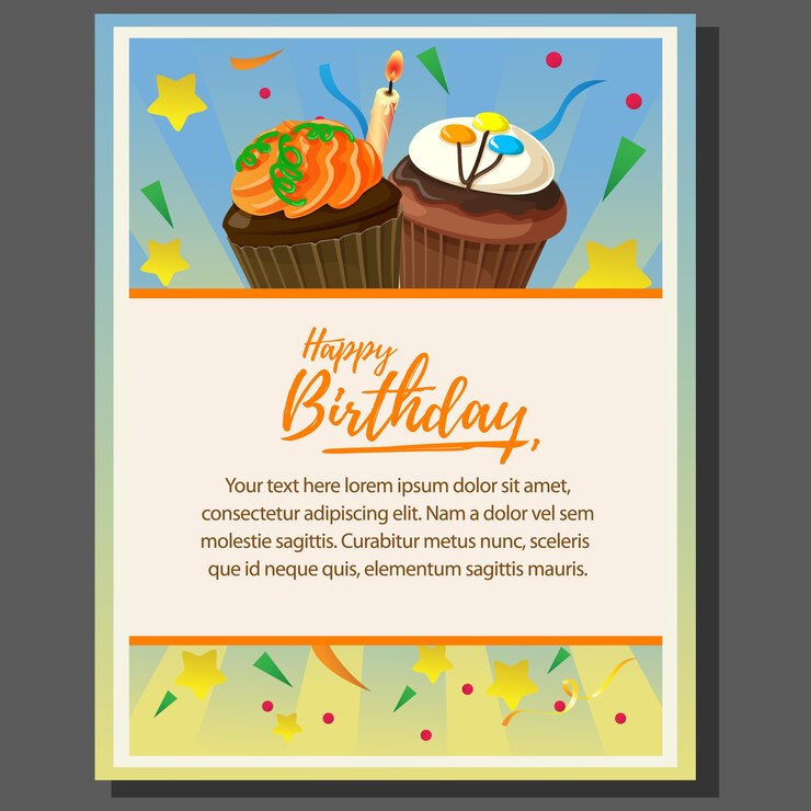 cartel del tema de feliz cumpleaños con Magdalena de vela