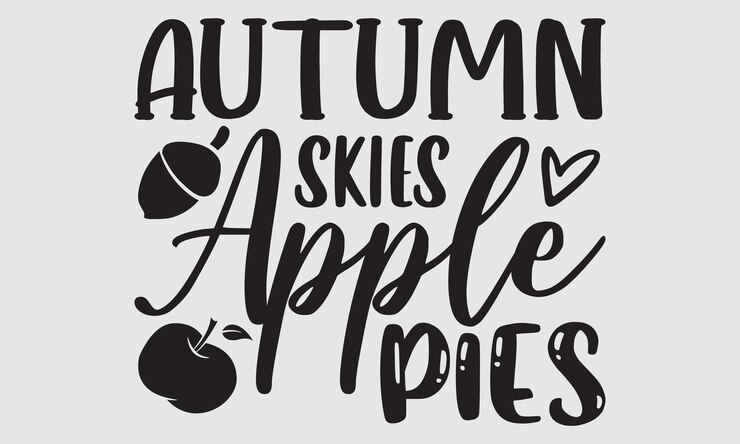 Vector un cartel temático de otoño en blanco y negro que dice 'cielos de otoño'