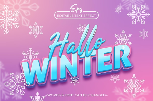 un cartel para la temporada de vacaciones con un texto azul brillante que dice Hallo invierno
