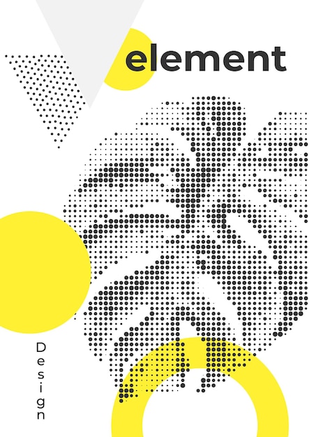 Cartel de tendencia universal yuxtapuesto con hojas geométricas en negrita brillante composición de elementos de follaje amarillo Fondo en estilo sobrio moderado Venta de cartelera de folleto de revista