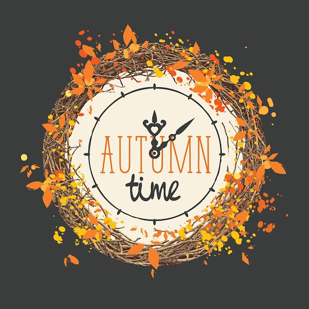 Cartel de tiempo de otoño