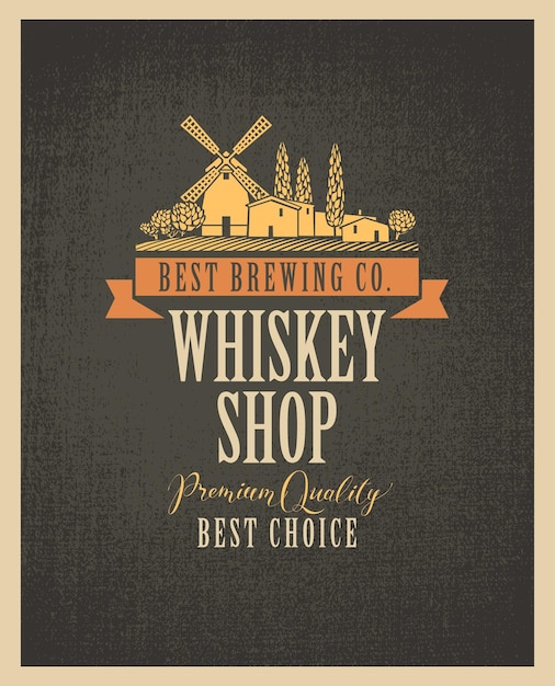 cartel para tienda de whisky