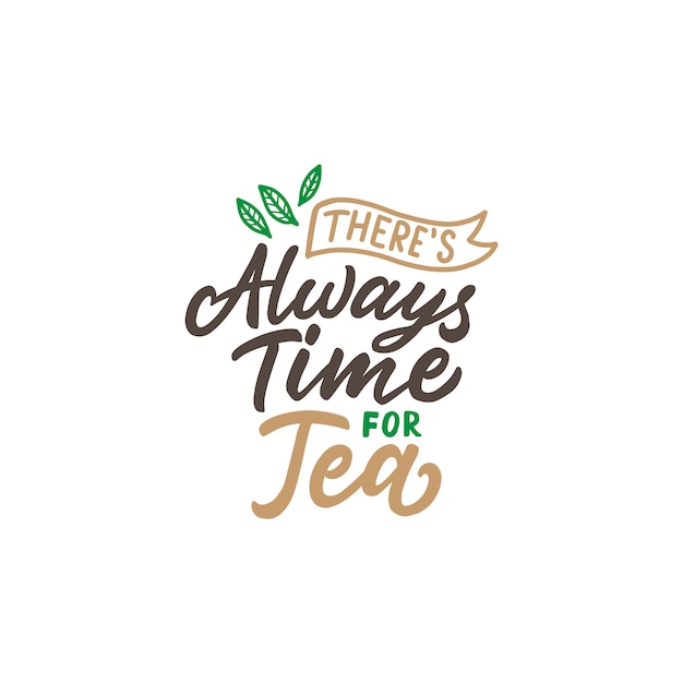 Cartel de tipografía de citas de té