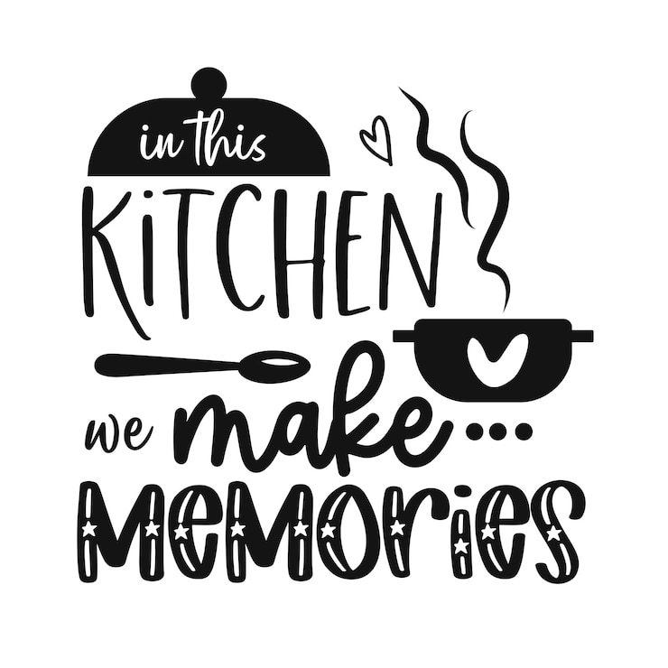 Vector cartel de tipografía dibujada de cocina feliz frase manuscrita conceptual camiseta de hogar y familia