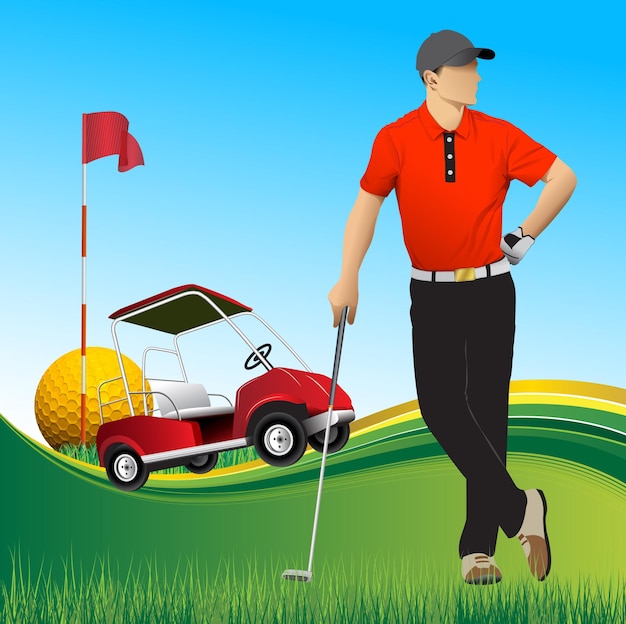 Vector cartel del torneo de golf