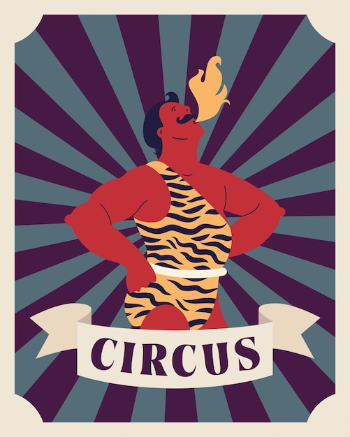 Cartel de tragafuegos de circo