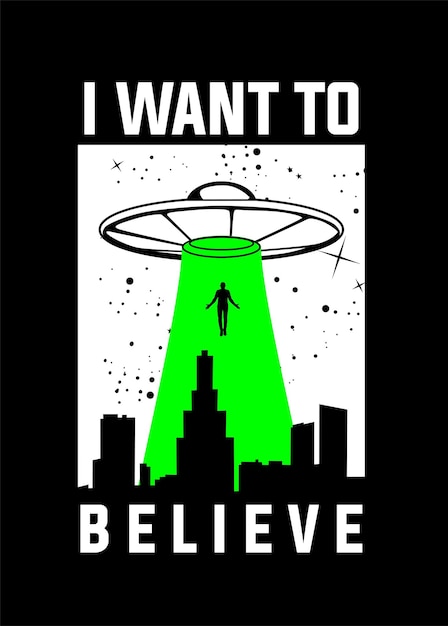 Vector el cartel de ufo belive