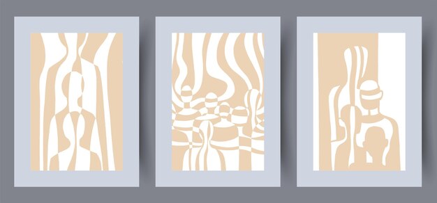Cartel de vector de arte de pared imprimible set vector. Conjunto de carteles vectoriales de arte de pared imprimible. Diseño minimalista dibujado a mano para interior escandinavo.