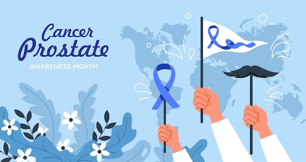 Vector cartel del vector del cáncer de próstata