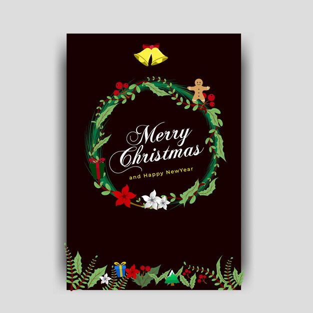 Cartel vector ilustración saludo temporadas navidad día fiesta