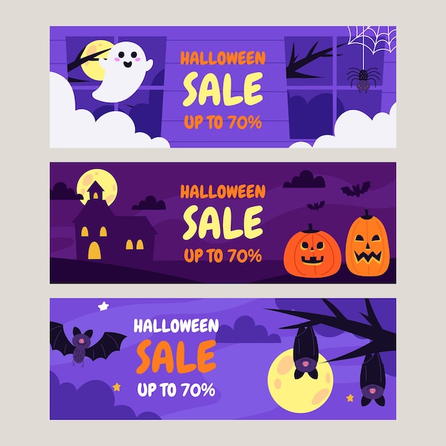 un cartel para la venta de Halloween muestra una venta de Halloween