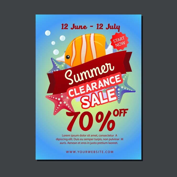 cartel de venta de liquidación de verano