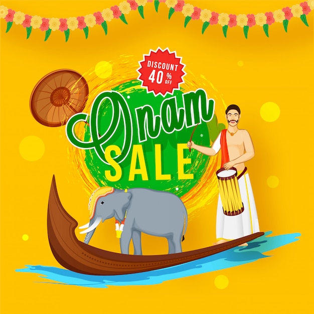 Vector cartel de venta de onam