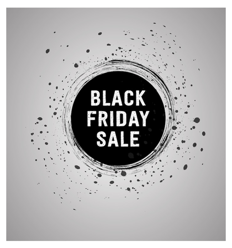 Vector un cartel de venta de viernes negros con un círculo que dice venta de viernes blancos