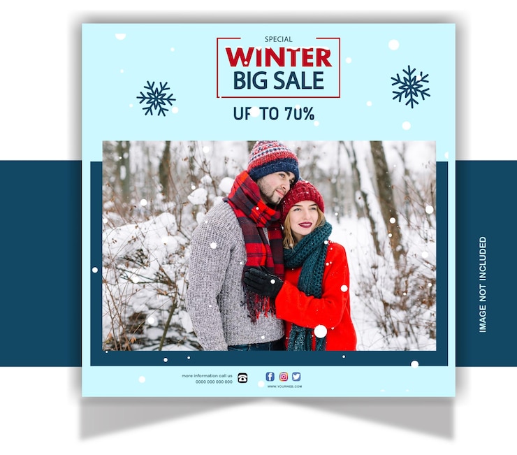 Vector un cartel de ventas de invierno para la venta de invierno