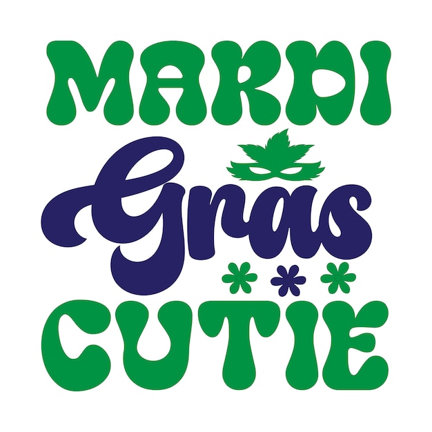 Un cartel verde y azul de mardi gras cutie