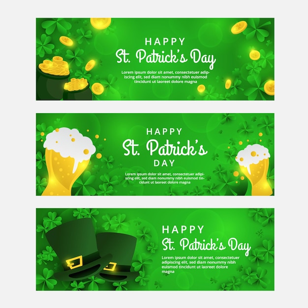 un cartel verde para el día de San Patricio con monedas de oro