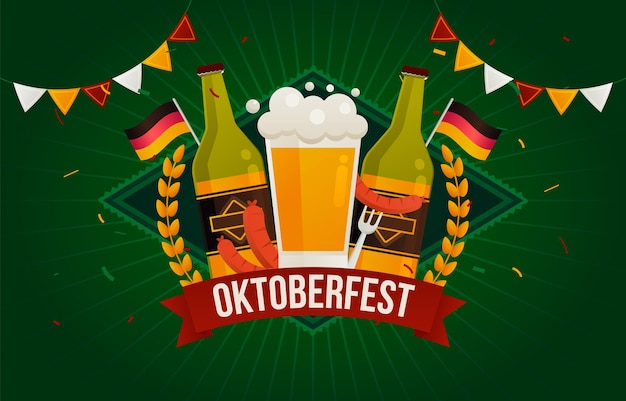 un cartel verde con una imagen de una cerveza con las palabras festival de lager en él