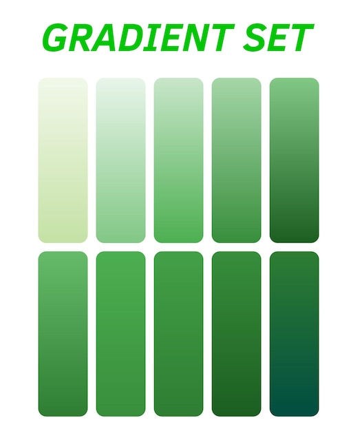 un cartel verde y verde que dice "conjunto de gradientes"