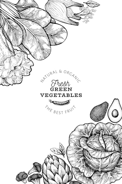 Cartel de verduras verdes