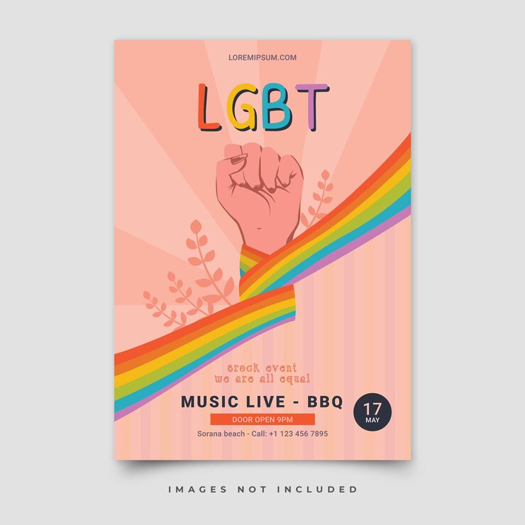 Vector el cartel vertical lgbt de vector plano