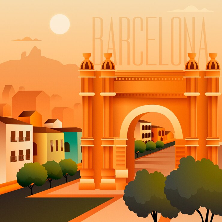 Vector cartel de viaje retro