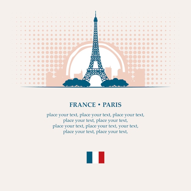 cartel de viaje con la torre eiffel