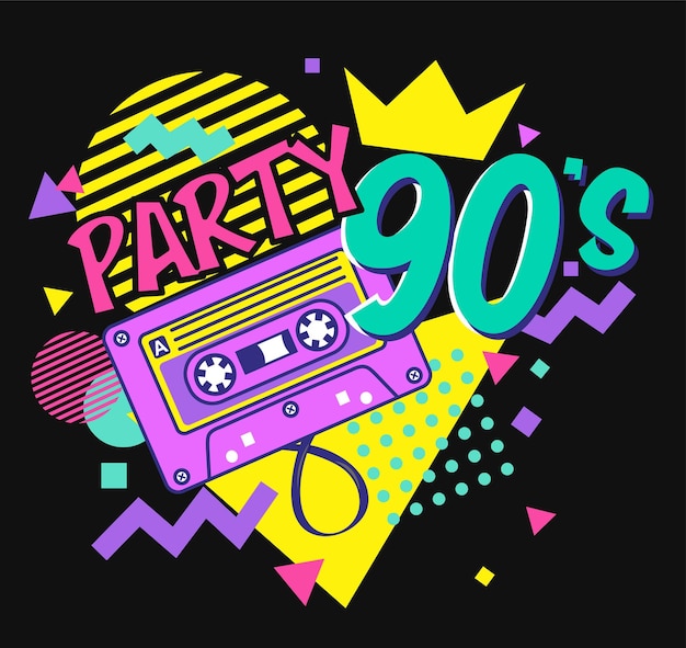 un cartel de un video musical vintage con un fondo colorido