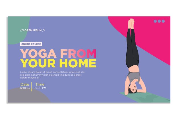 Cartel de yoga dibujando a mano