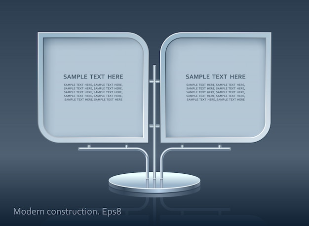 Cartelera publicitaria, diseño de elementos web, construcción moderna.