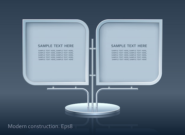 Cartelera publicitaria, diseño de elementos web, construcción moderna