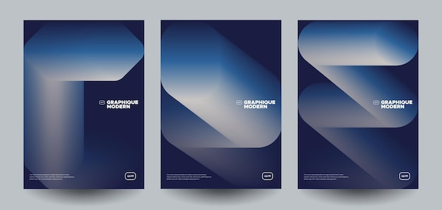 Carteles abstractos con formas de gradiente de colores
