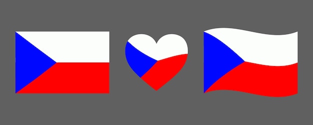 Los carteles de la bandera checa establecen el día de la independencia de la república checa símbolos nacionales para las fiestas de la república checa
