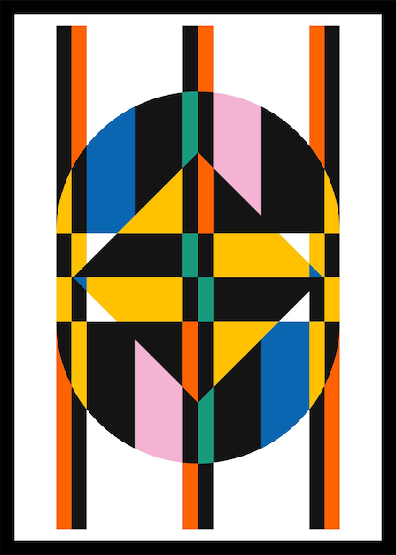 Carteles de diseño geométrico retro mínimo Decoración de pared de arte contemporáneo Formas geométricas fondo de portada de cartel