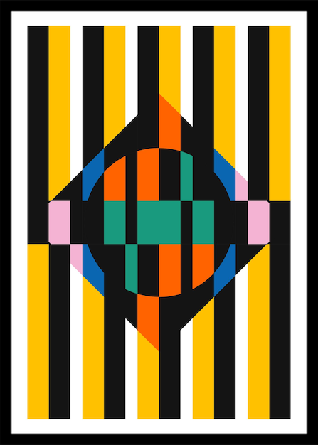 Carteles de diseño geométrico retro mínimo Decoración de pared de arte contemporáneo Formas geométricas fondo de portada de cartel