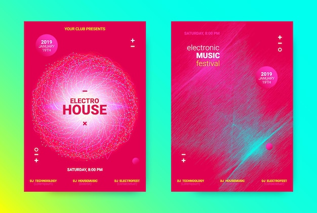 Carteles de edm para festival de musica electronica