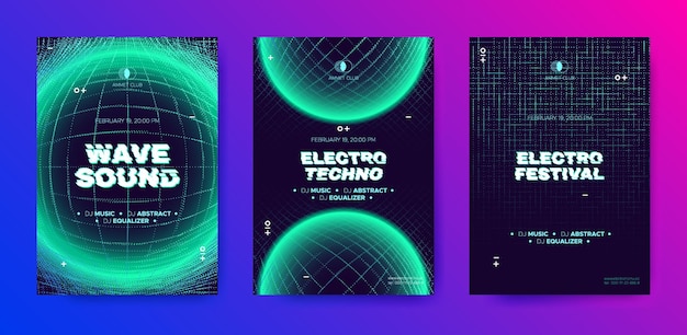 Carteles de Edm listos para el festival de música electrónica