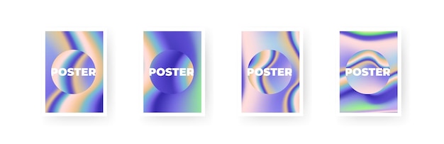 Carteles gradientes con formas circulares en la colección vectorial Transiciones suaves y suaves