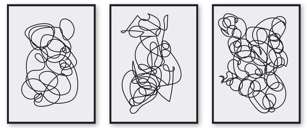 Carteles minimalistas abstractos Arte moderno para la decoración del hogar u oficina Conjunto de carteles de moda
