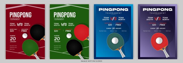 Los carteles del torneo de ping pong