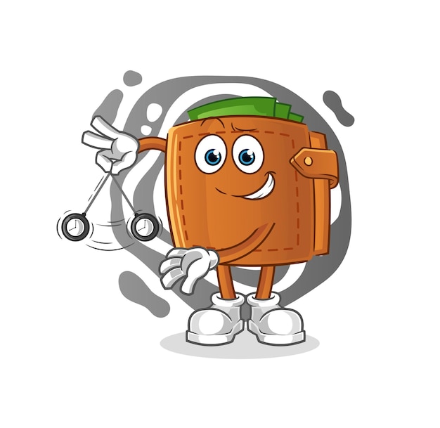 Cartera hipnotizante de dibujos animados. vector de mascota de dibujos animados