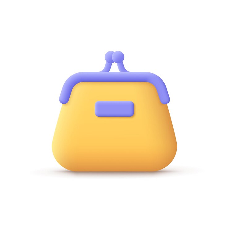 Vector cartera, monedero. concepto de finanzas y compras. icono de vector 3d. estilo minimalista de dibujos animados.