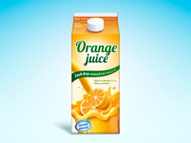 Cartón de bebida de jugo de naranja
