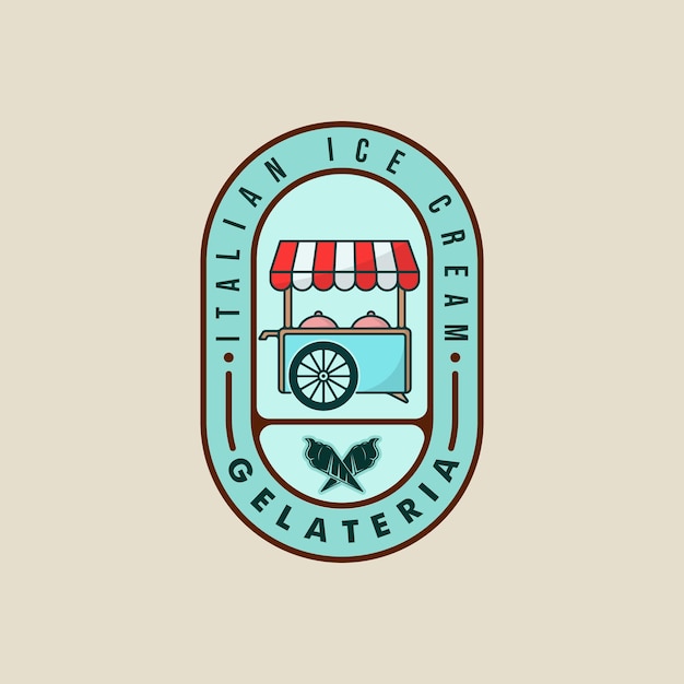 Cartón de helados logotipo vector emblema ilustración plantilla icono diseño gráfico comida helado congelado signo