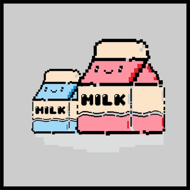 Los cartones de leche de Pixel Art son muy bonitos.