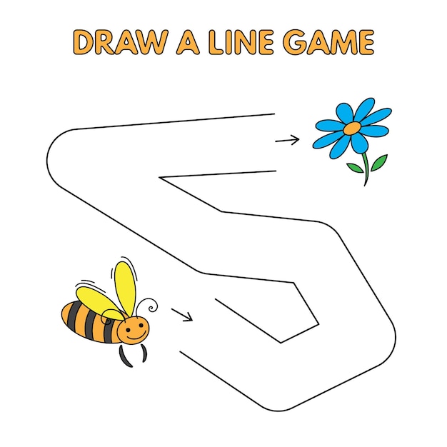 Cartoon bee draw a line juego para niños