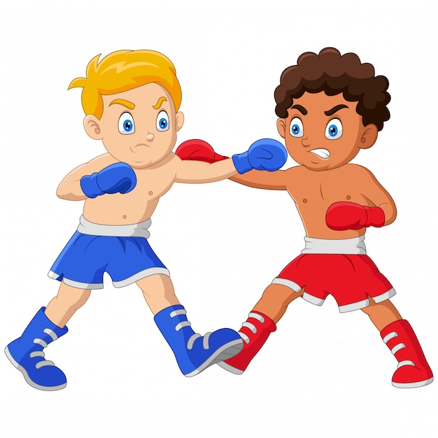 Cartoon Boys se están boxeando en un combate