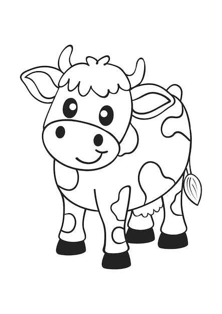 Cartoon Cow Coloring Page